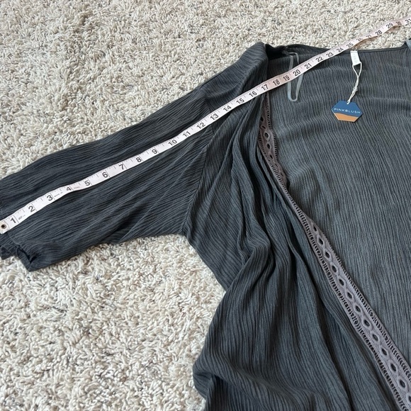 NWT Pinkblush Lightweight Gray Kimono Long Cardigan Open Medium All Seasons - Picture 7 of 9